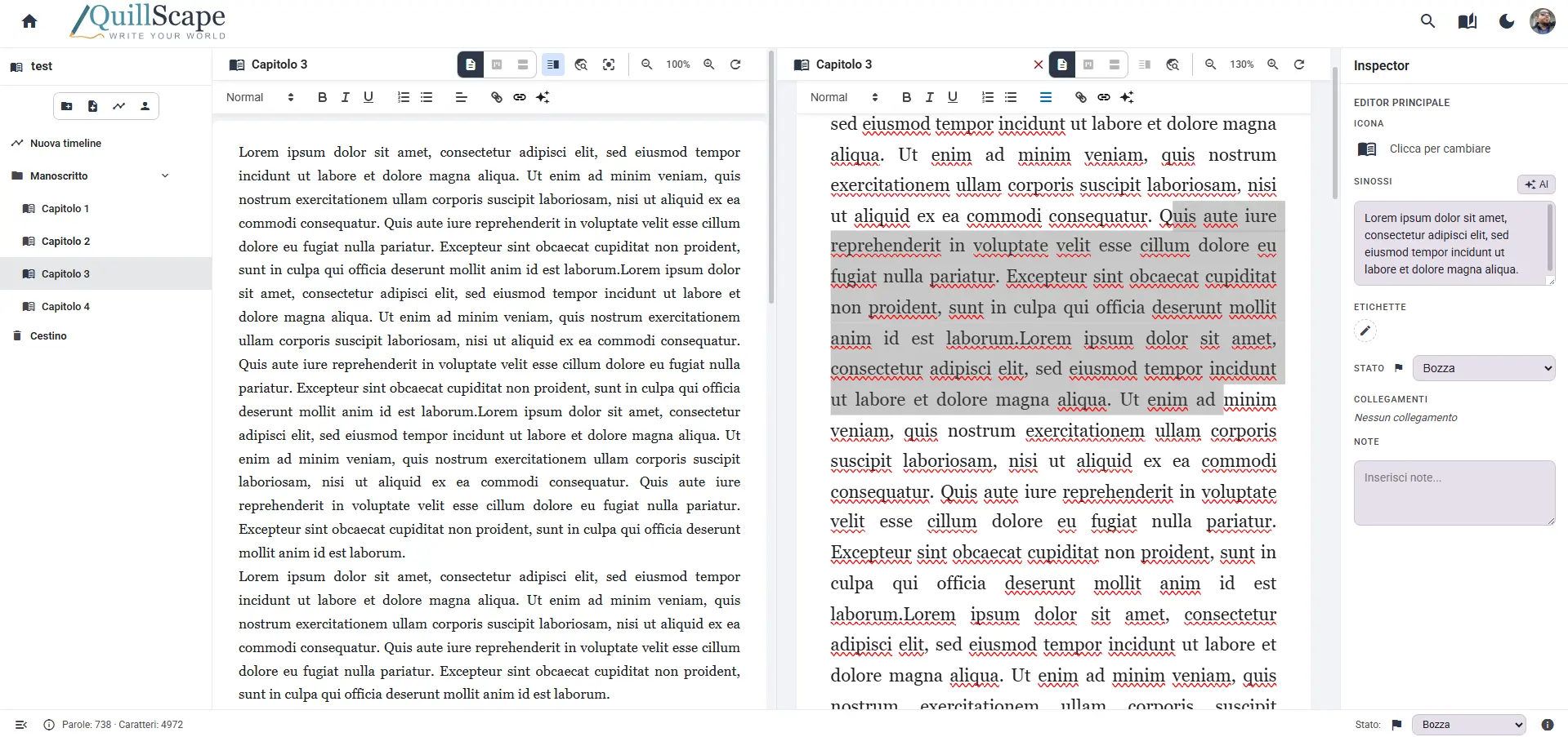 QuillScape Collaborazione in tempo reale